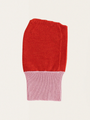 Bezszwowa kominiarka z włoskiej wełny merino Cotton candy / Red