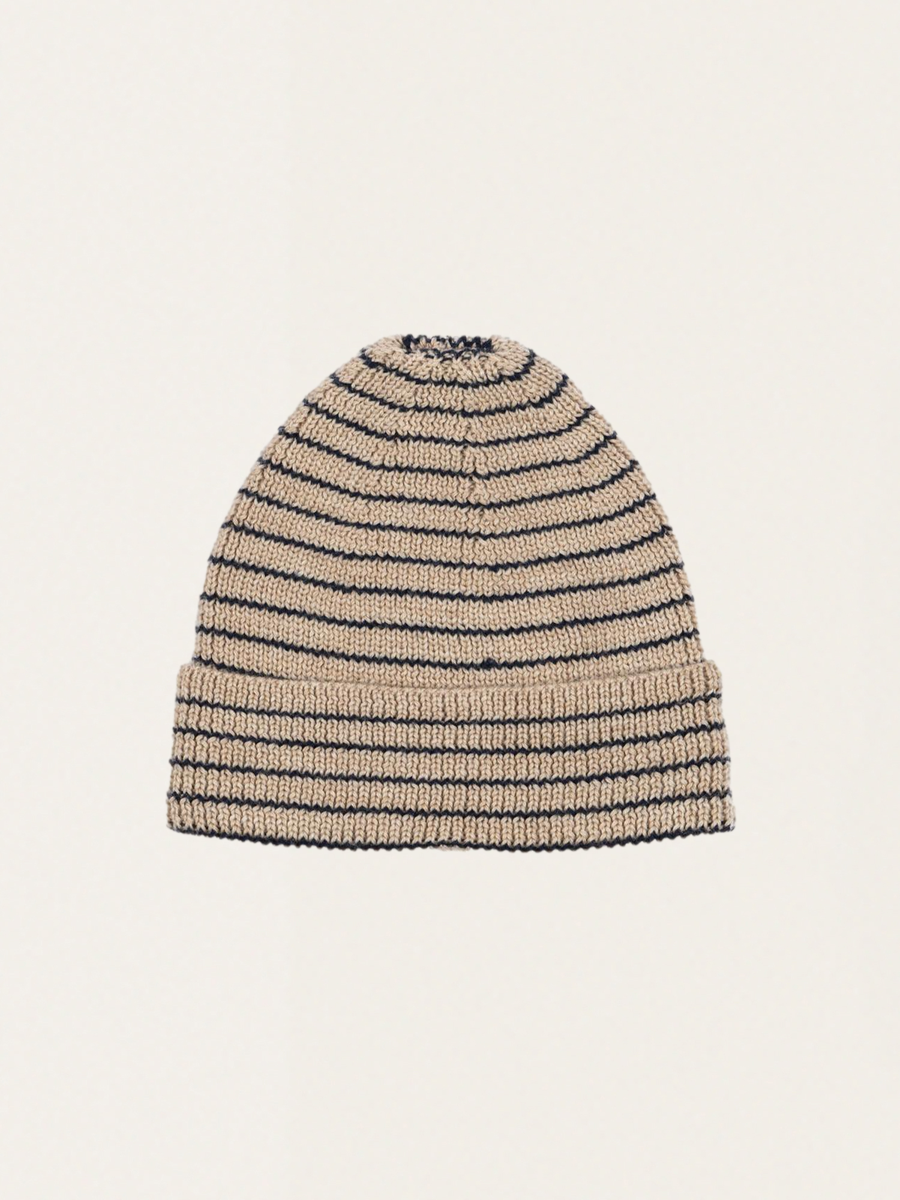 Czapka z wełny merino Louli STRIPE BLUIE