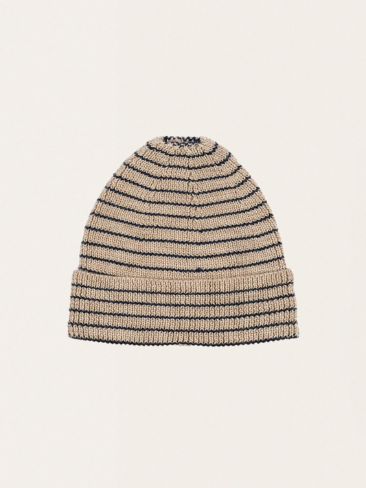 Czapka z wełny merino Louli STRIPE BLUIE