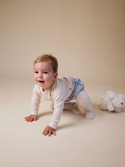 Wełniane rajstopy do nauki raczkowania i chodzenia