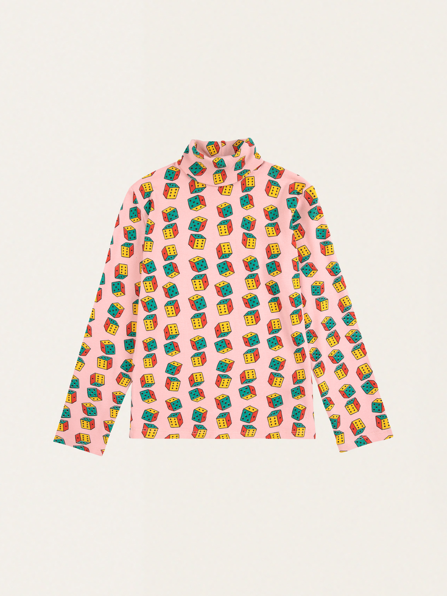 Bawełniany long sleeve turtle neck Dices all over