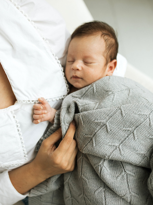 Kocyk z wełny merino Malmo Light Grey