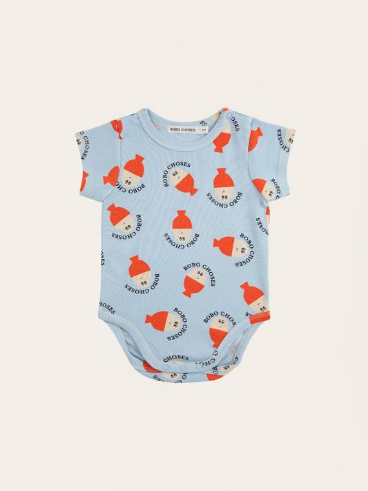 Bawełniane body z krótkim rękawem Morning Egg all over