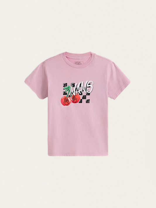 T-shirt Checker Cherries Pink Dawn