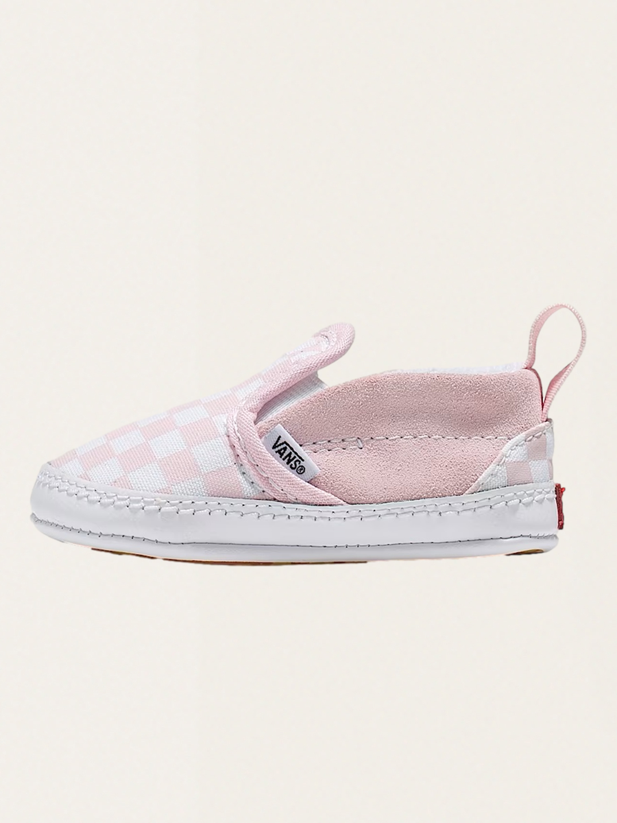 Miękkie buciki niemowlęce Slip-On V Crib Checkerboard Pink