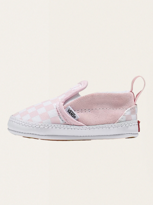 Miękkie buciki niemowlęce Slip-On V Crib Checkerboard Pink