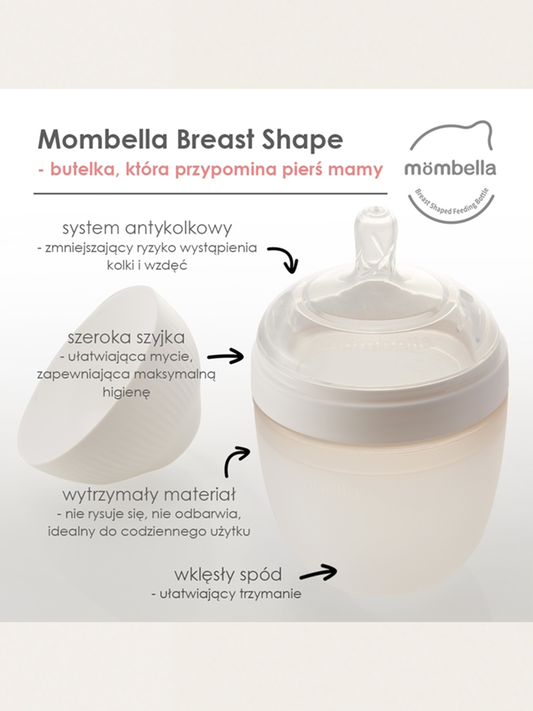 Butelka antykolkowa silikonowa Breast Shape Ivory