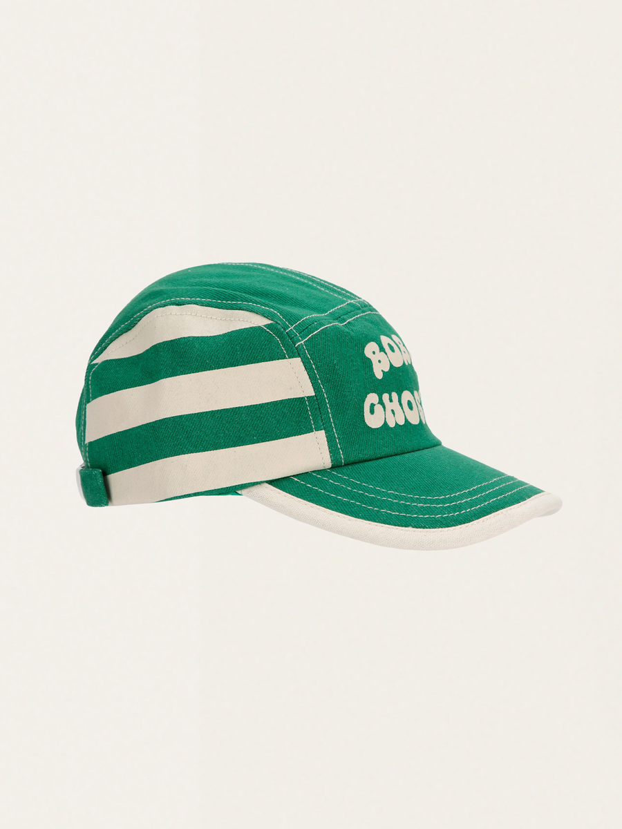 Bawełniana czapka z daszkiem Kids Bobo Choses Green Stripes