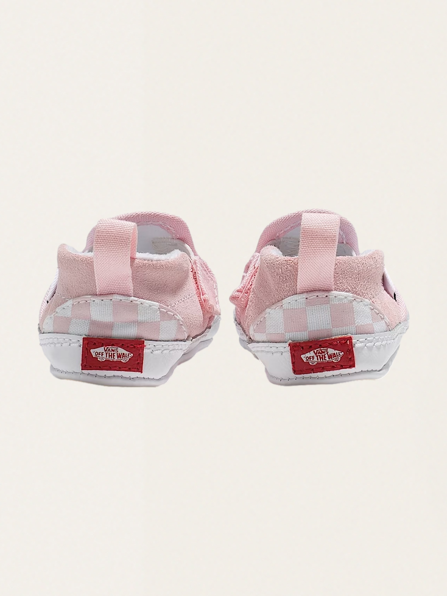 Miękkie buciki niemowlęce Slip-On V Crib Checkerboard Pink