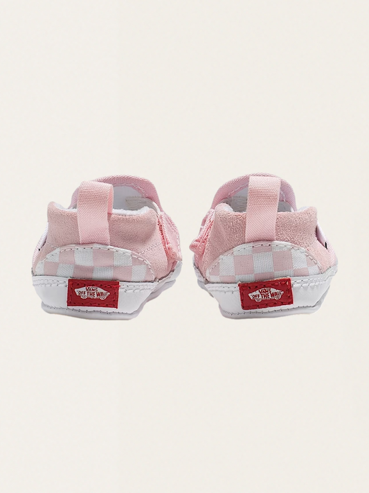 Miękkie buciki niemowlęce Slip-On V Crib Checkerboard Pink