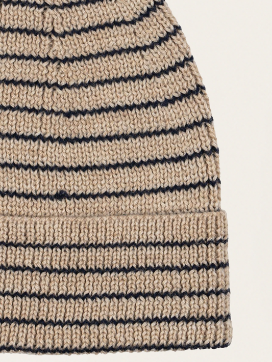 Czapka z wełny merino Louli STRIPE BLUIE