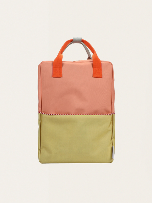 Duży plecak dziecięcy Wonders coral pink + reed green