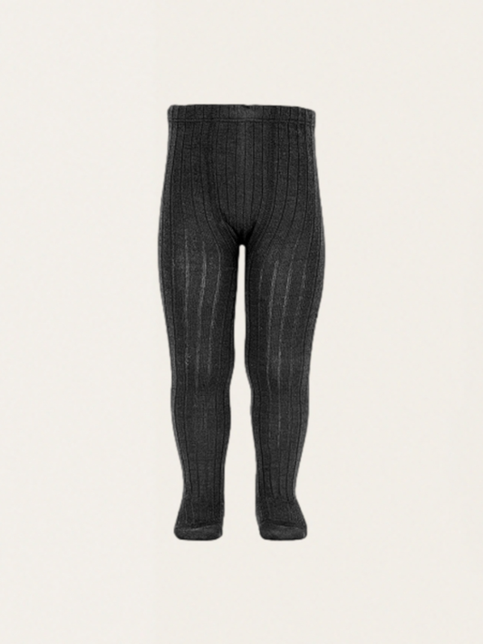 Prążkowane rajstopy z wełną merino