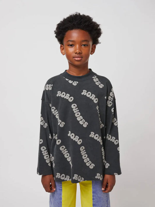 Bawełniany long sleeve Kids Wavy Bobo Choses all over