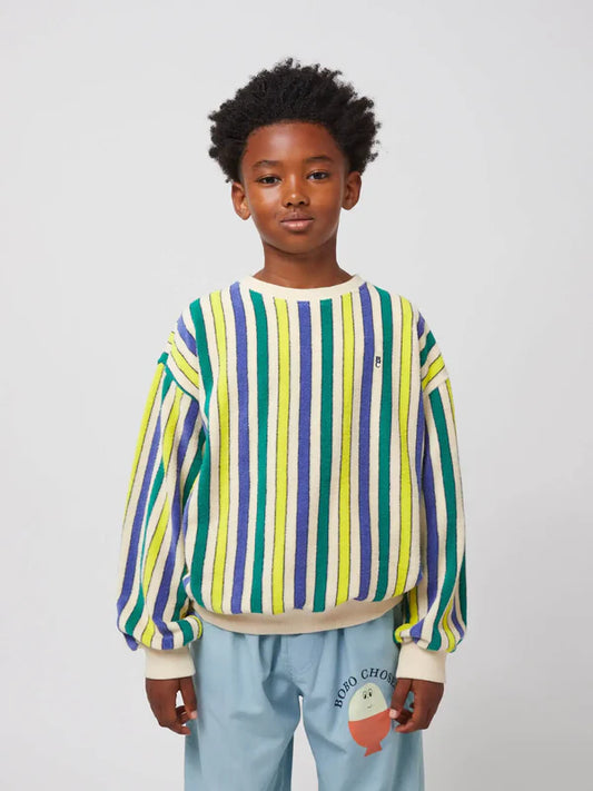 Bawełniana bluza frotte Kids Multicolor Stripes