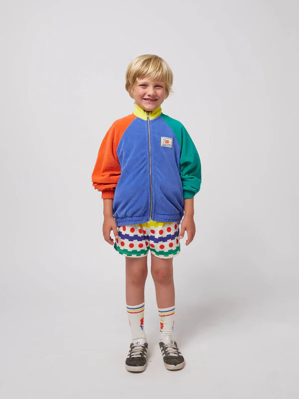 Bawełniana bluza rozpinana frotte Kids Miling Color Block