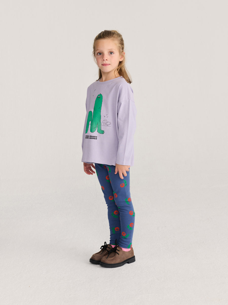 Prążkowane legginsy Kids Stamp Bloom all over