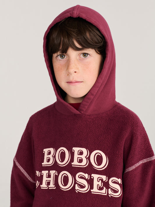 Bawełniana bluza z kapturem Kids Bobo Choses Burgundy