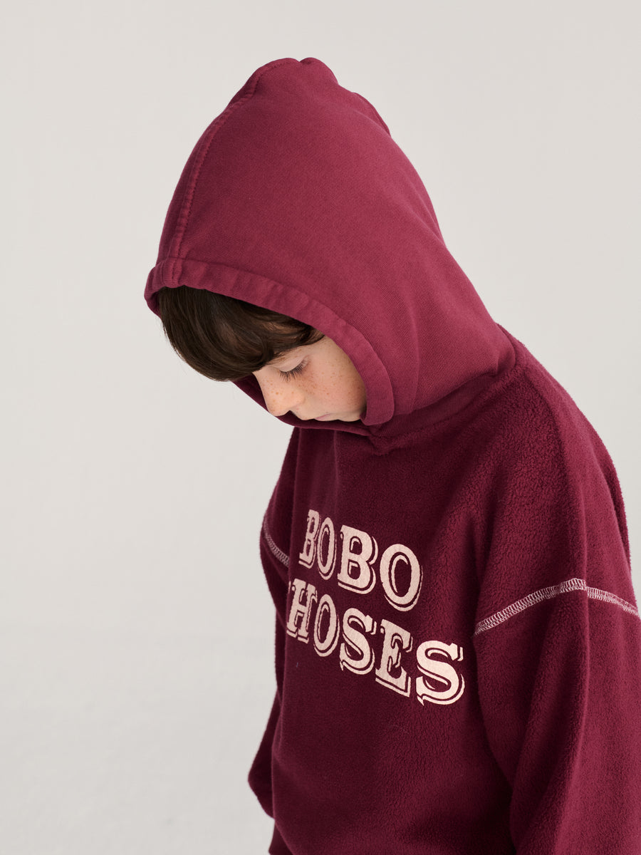 Bawełniana bluza z kapturem Kids Bobo Choses Burgundy