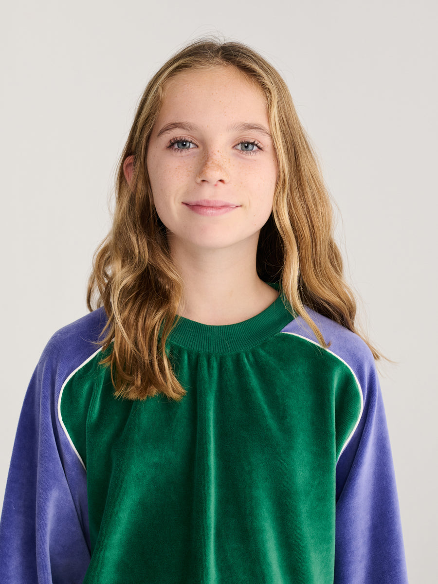Welurowa bluza Kids Color Block