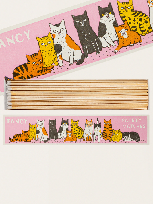 Długie zapałki w eleganckim pudełku vintage - Fancy Cat