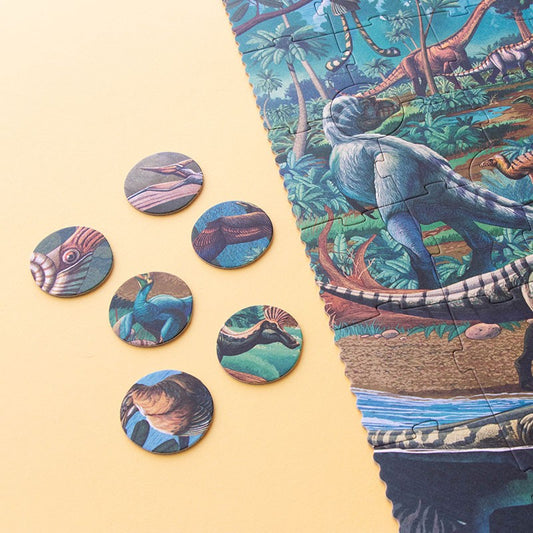 Puzzle z grą obserwacyjną Era Dinozaurów 100 el.