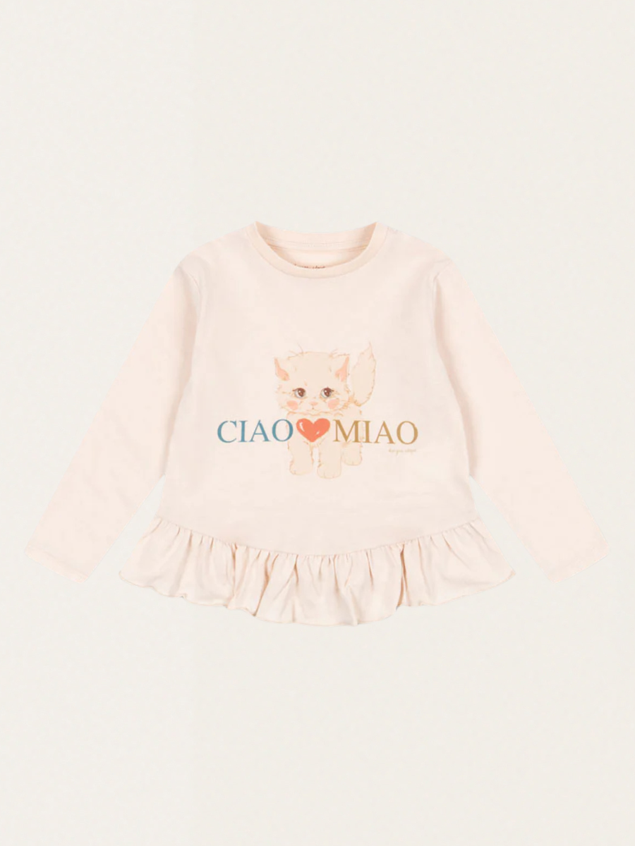 Bawełniana bluzka z falbanką Kitty