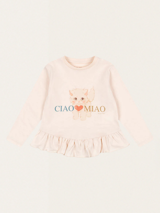 Bawełniana bluzka z falbanką Kitty