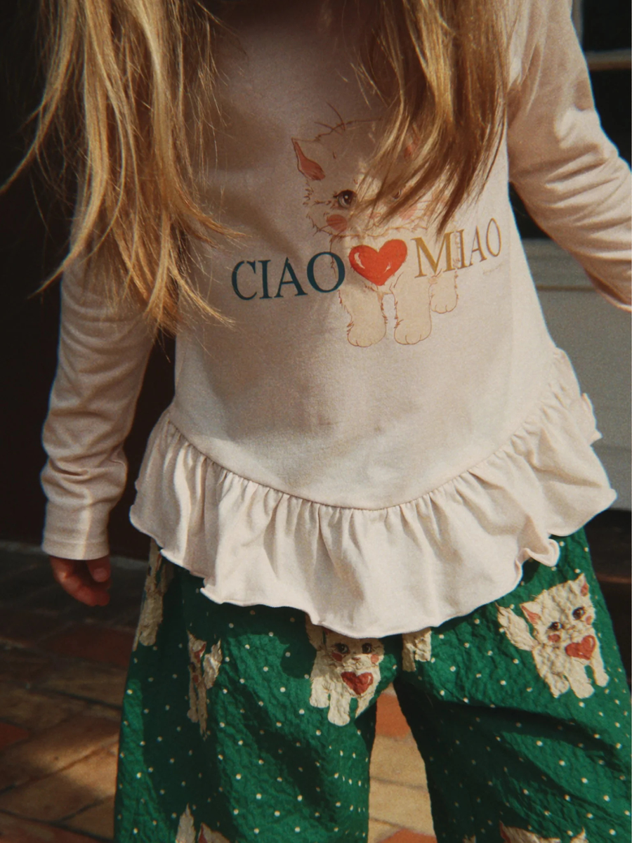 Bawełniana bluzka z falbanką Kitty