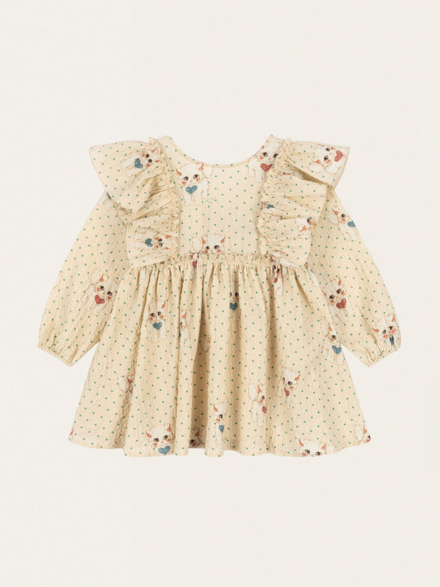 Efektowna bawełniana sukienka z kokardą Elin