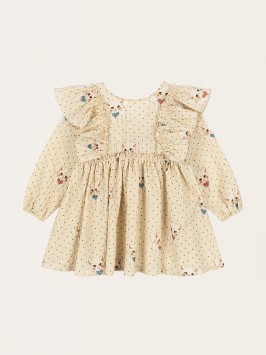 Efektowna bawełniana sukienka z kokardą Elin