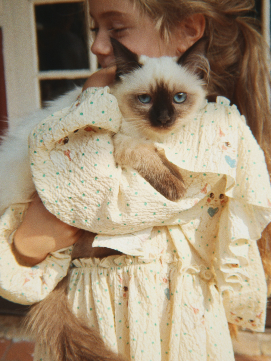 Efektowna bawełniana sukienka z kokardą Elin