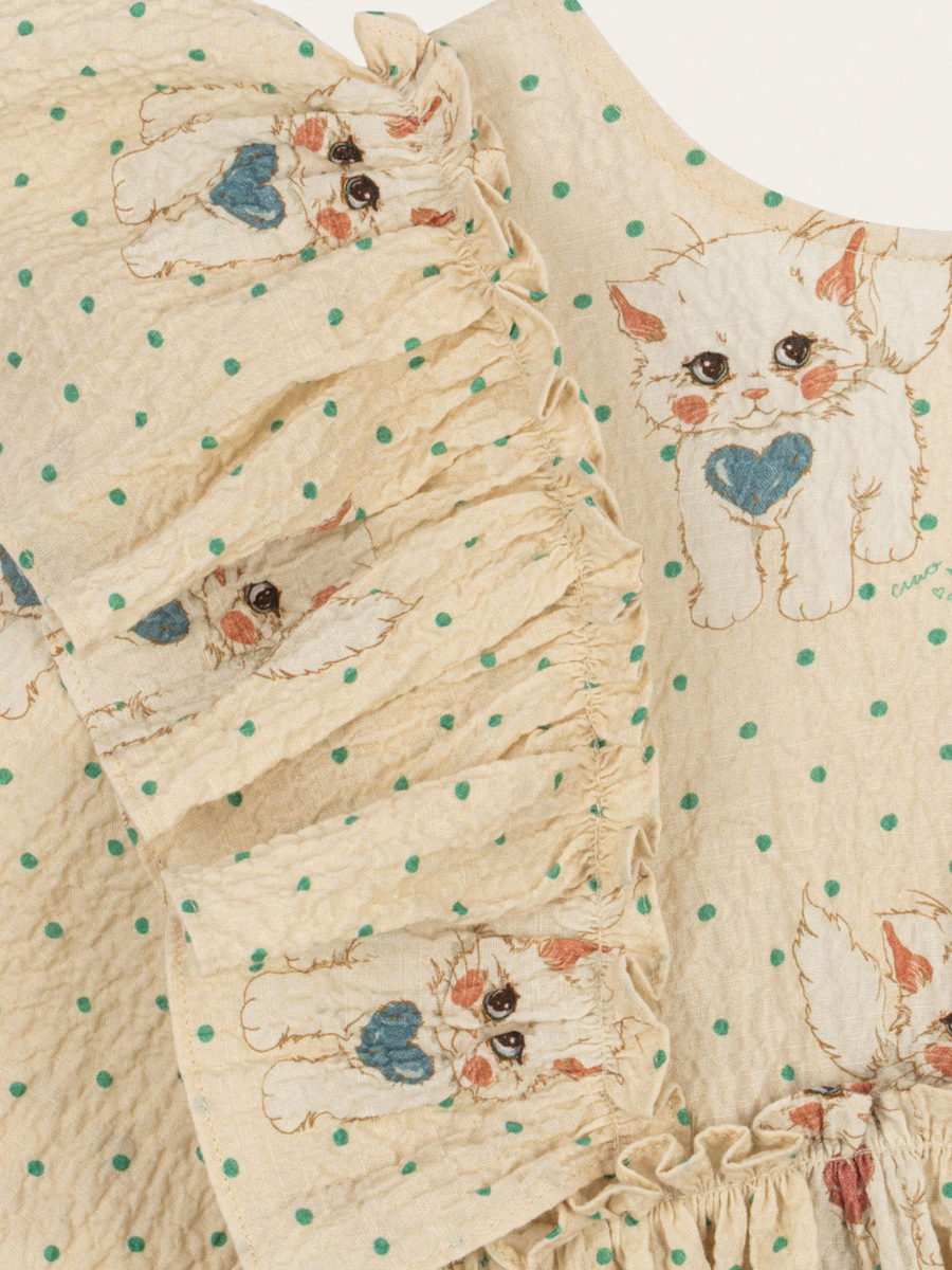 Efektowna bawełniana sukienka z kokardą Elin