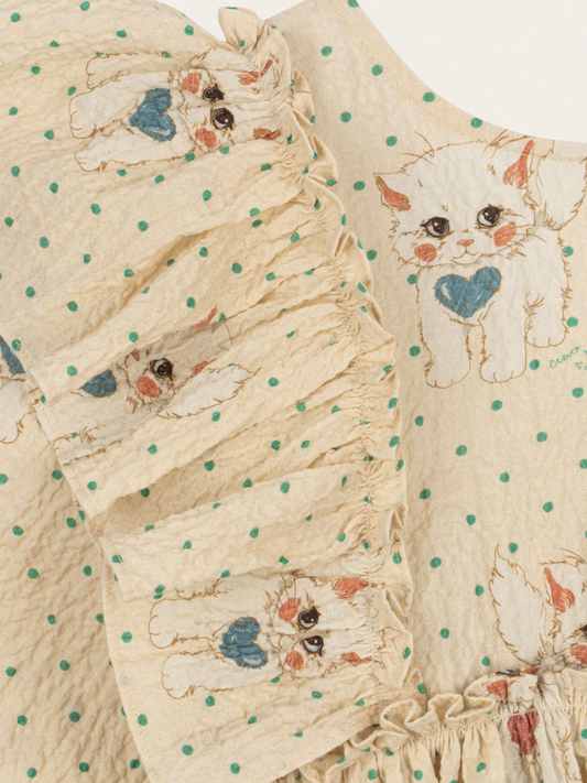 Efektowna bawełniana sukienka z kokardą Elin