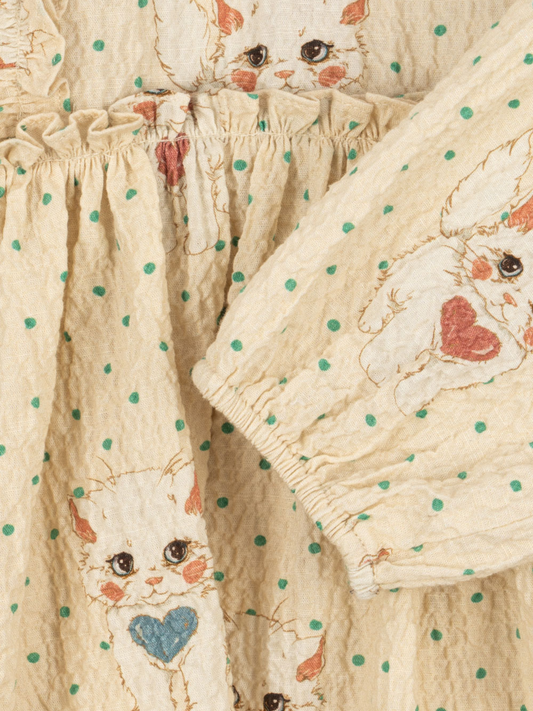 Efektowna bawełniana sukienka z kokardą Elin