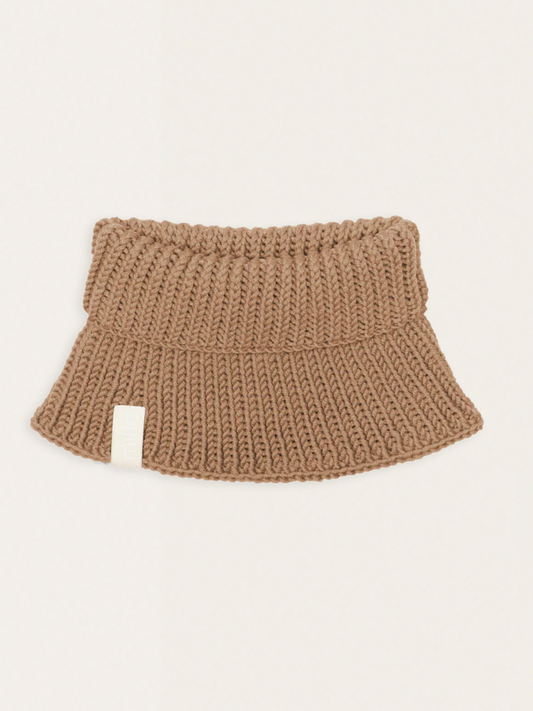 Toffee chunky merino wool scarf