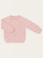 Popcorn-weicher rosa Merinowollpullover
