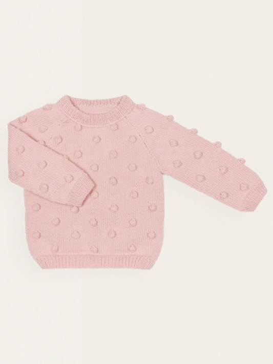 Popcorn Soft Pink Merino Wool Sweater