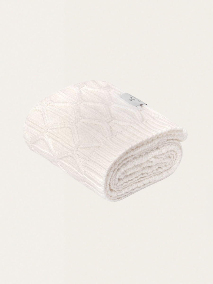 Kocyk Wave z wełny merino My Memi - premium collection Cream