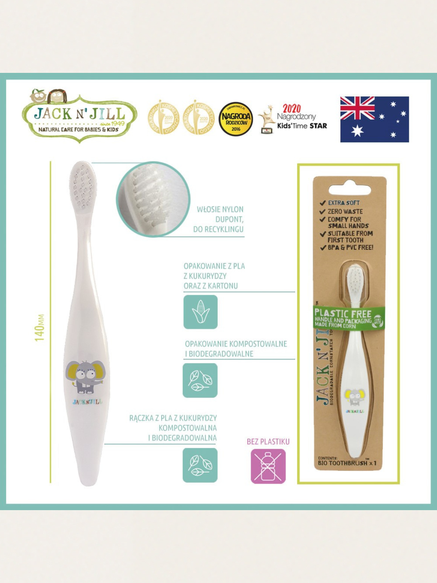 Biodegradowalna szczoteczka do zębów dla dzieci Elephant