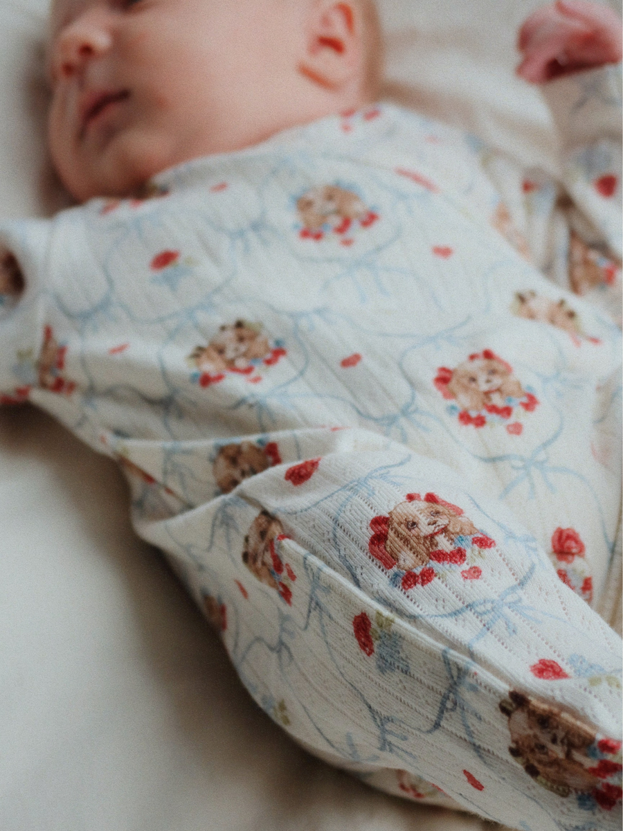 Bawełniane śpioszki GOTS Minnie Newborn Puppy