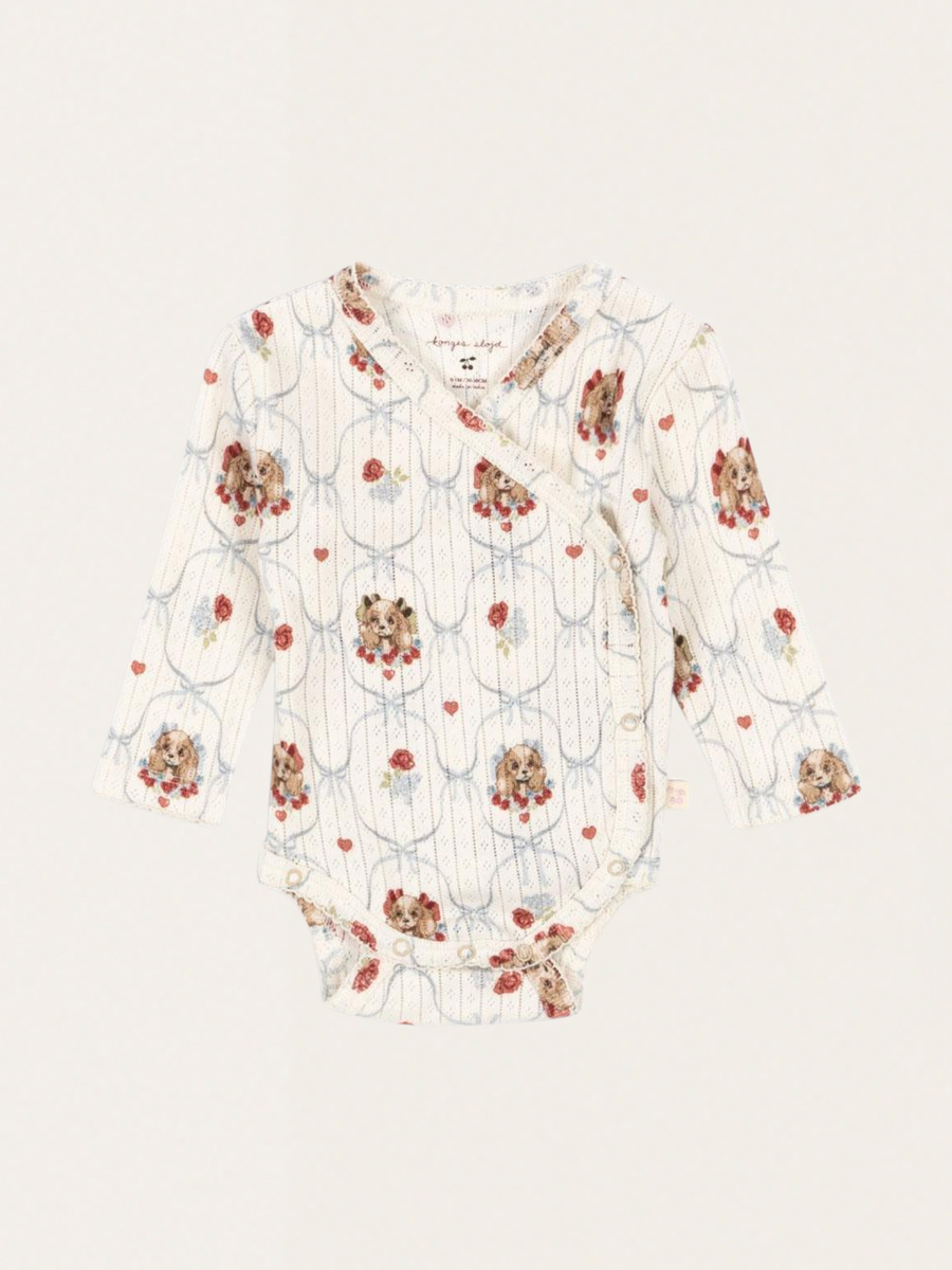 Bawełniane body kopertowe z długim rękawem Minnie Puppy