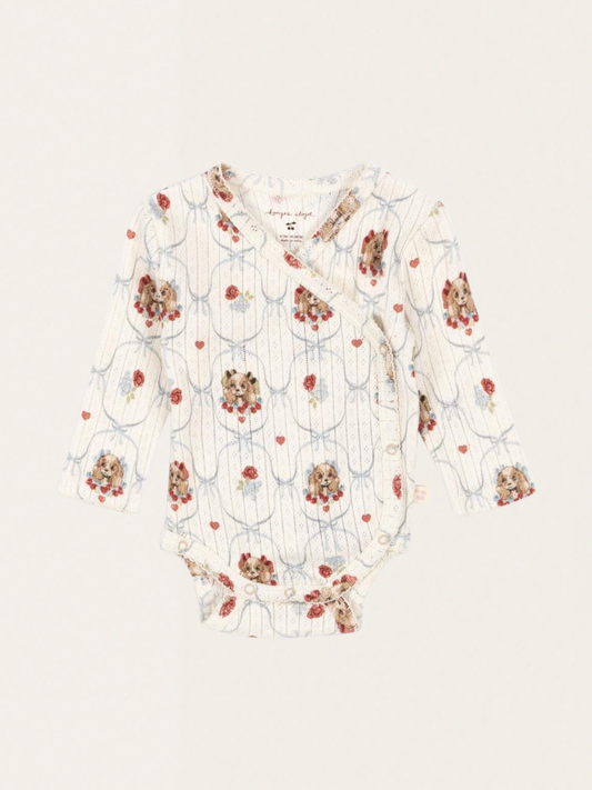Bawełniane body kopertowe z długim rękawem Minnie Puppy