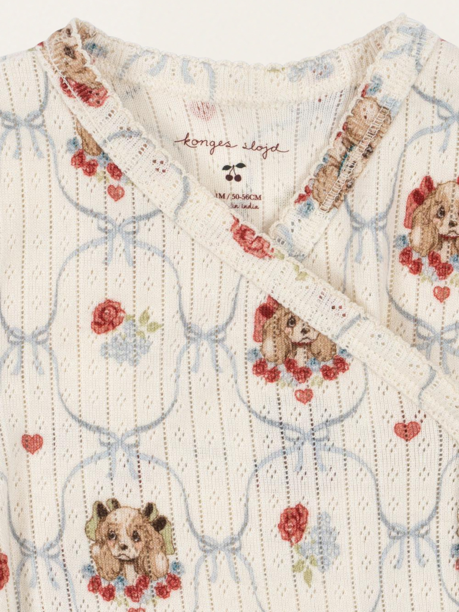 Bawełniane body kopertowe z długim rękawem Minnie Puppy