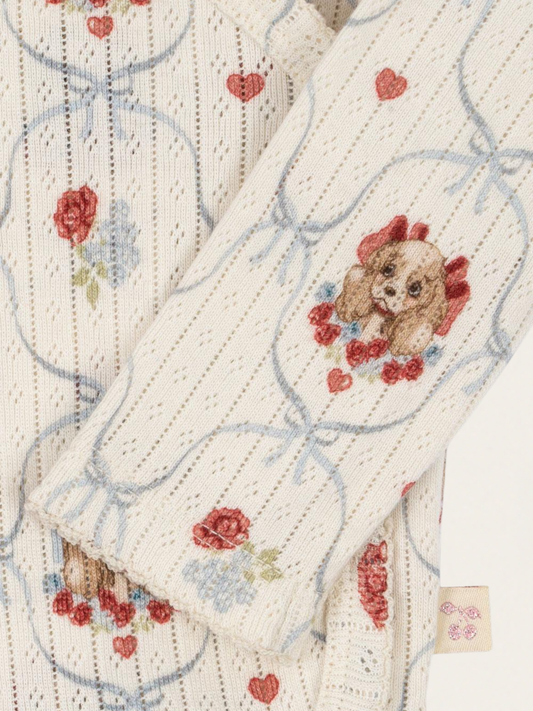 Bawełniane body kopertowe z długim rękawem Minnie Puppy