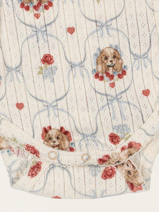 Bawełniane body kopertowe z długim rękawem Minnie Puppy