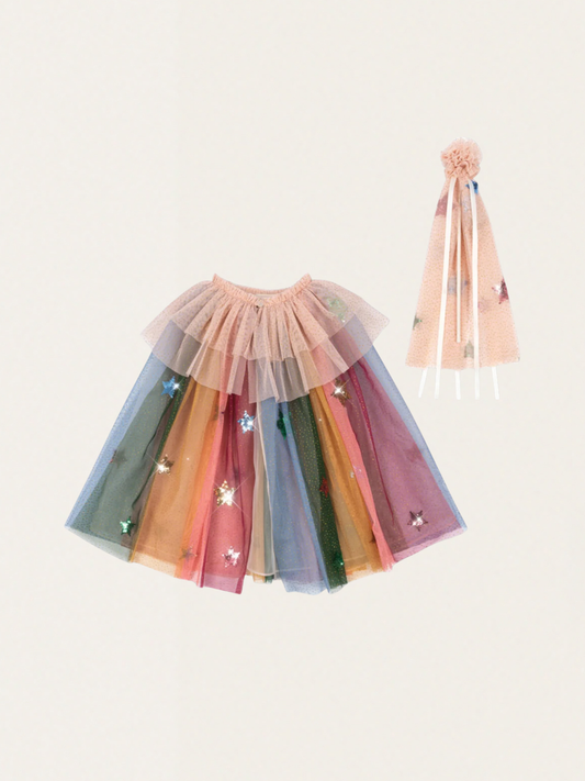 Kostium / przebranie z tiulową peleryną Glitter Rainbow
