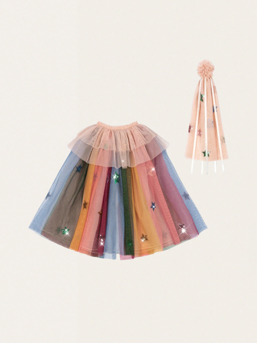 Kostium / przebranie z tiulową peleryną Glitter Rainbow