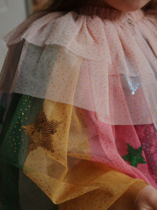 Kostium / przebranie z tiulową peleryną Glitter Rainbow