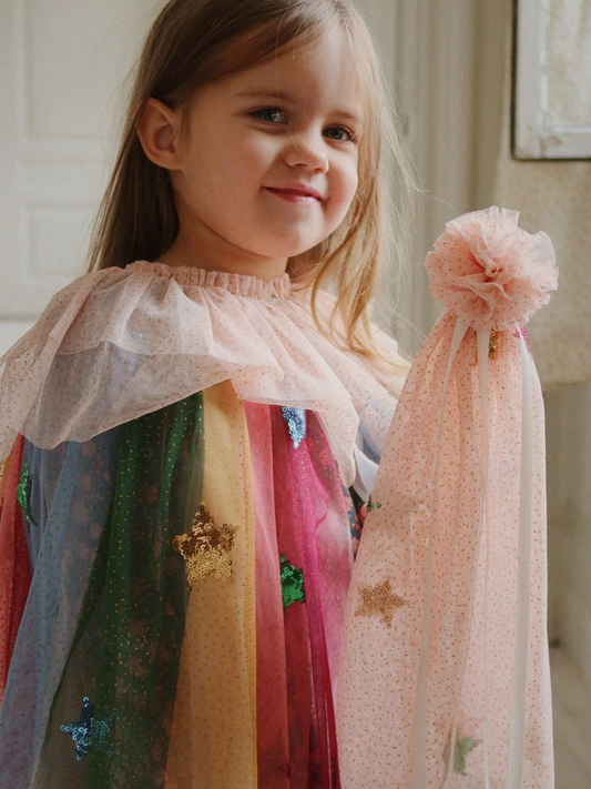 Kostium / przebranie z tiulową peleryną Glitter Rainbow